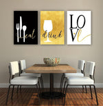 Eat Drink Love Modern Wall Art Set
